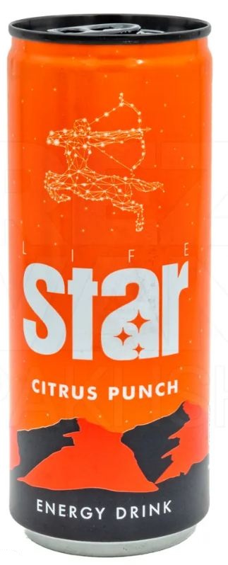 نوشابه انرژی زا گاز دار برند star با طعم مخلوط مرکبات