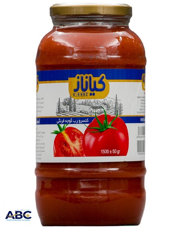 رب گوجه فرنگی کیاناز 1500 گرم شیشه ای